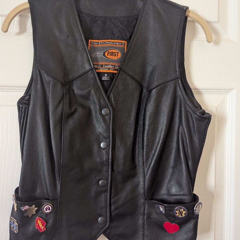 Women's Genuine Leather Motorcycle Vest
